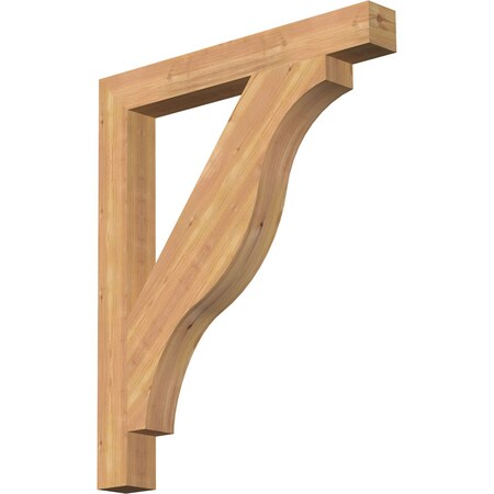 Ekena Millwork Funston Block Smooth Bracket, Western Red Cedar, 3 1/2"W x 30"D x 36"H BKT04X30X36FST05SWR